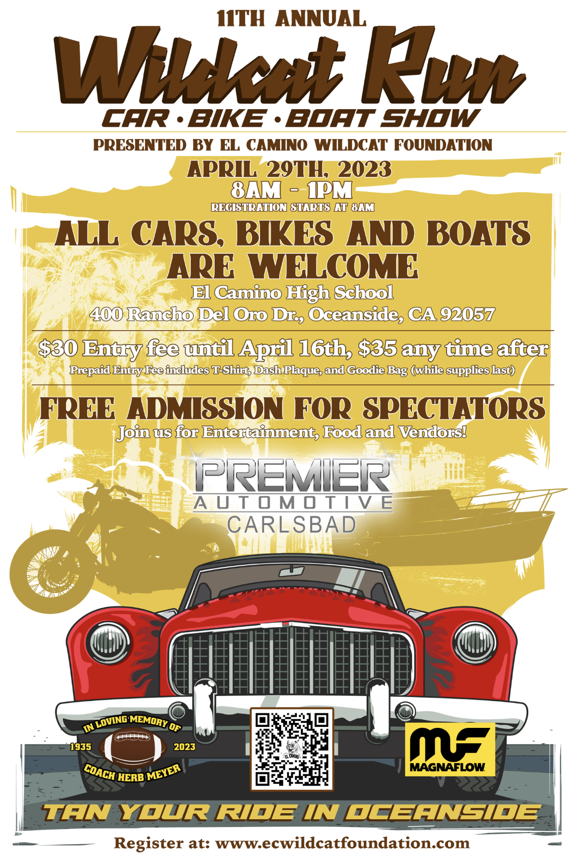 11th Annual Wildcat Run Car Show April 29, 2023 Oceanside, CA