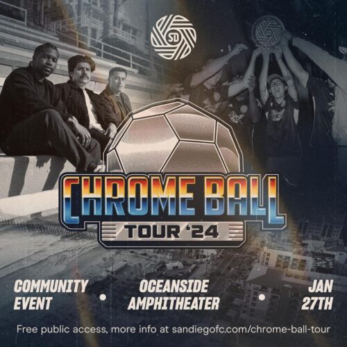 San Diego FC Chrome Ball Tour 2024 Oceanside January 27 2024   420124620 17888373884976090 284891998932535336 N 500x500 