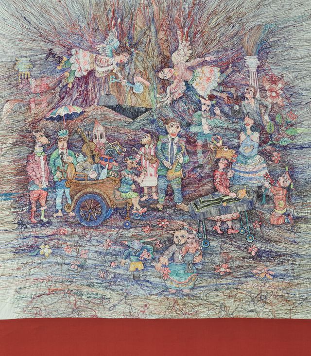 Felipe-Coaquira-Mitologia-Andina-2024.-Thread-embroidery-on-canvas-treated-with-natural-dyes-53_-x-41_