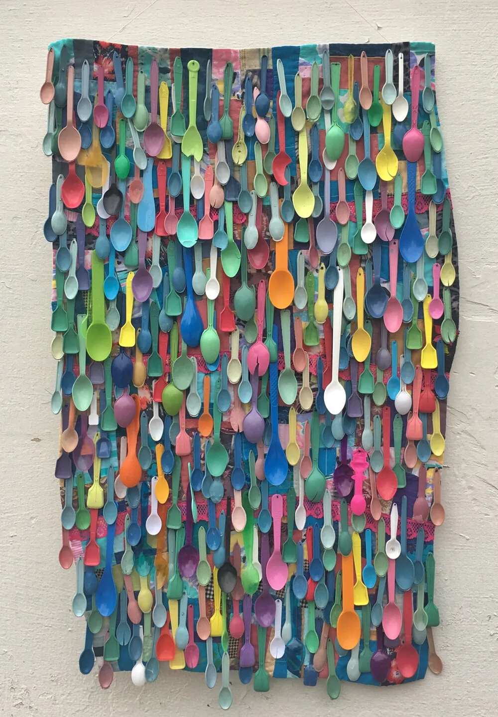 Zak-Foster-Helado-2018.-Repurposed-materials-and-discarded-plastic-spoons-24_-x-36_