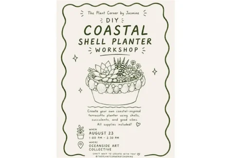 Coastal Shell Planter Workshop at Oceanside Art Collective